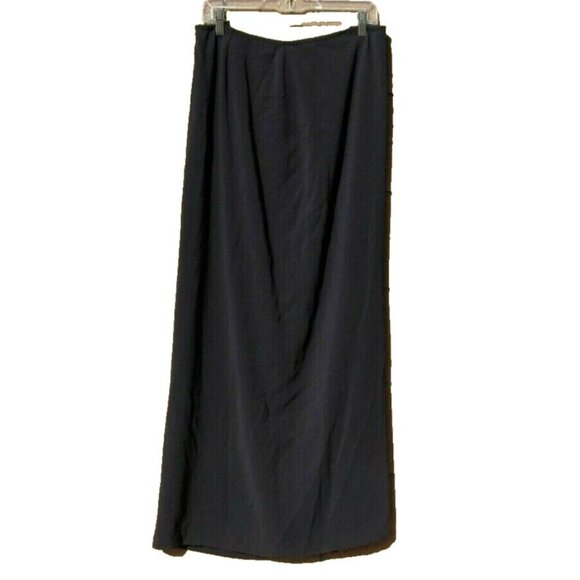 Modest Black Skirt Full Length Back Side Slit Ellen Tracy Christian Jewish VTG - Picture 2 of 7